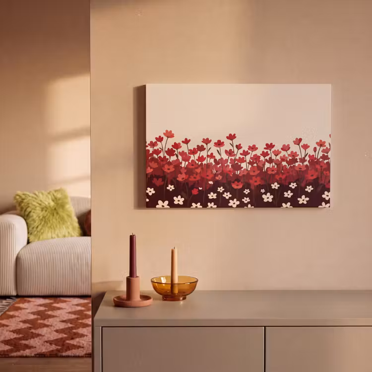 Canvas schilderij - Bloemen - Rood - Natuur — 2