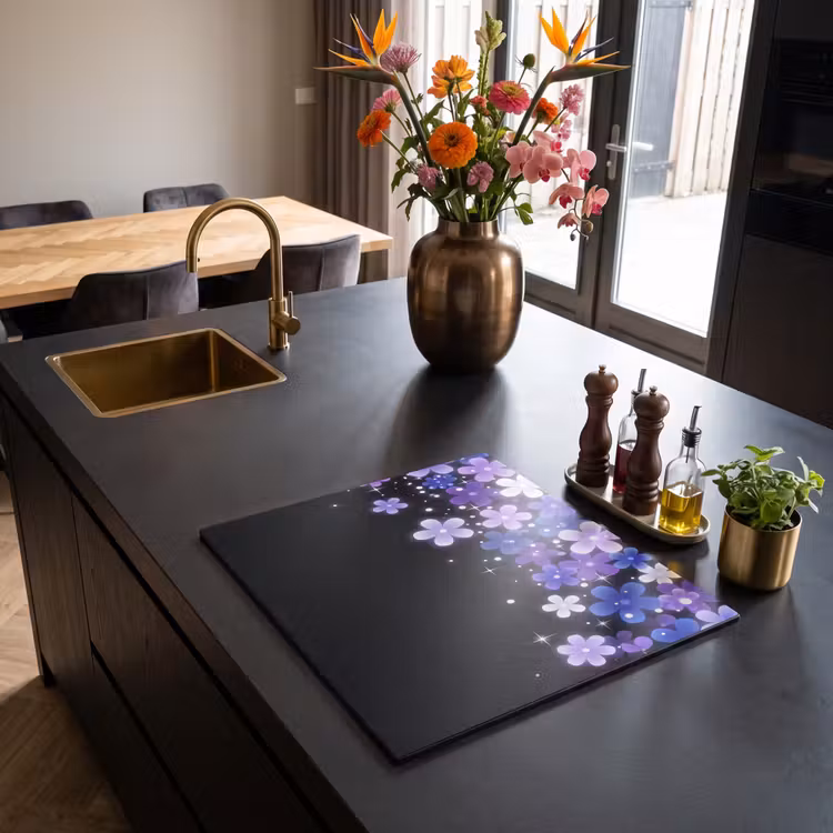 Inductie beschermer - Bloemen - Paars - Modern — 5
