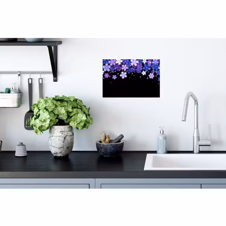 Muursticker - Bloemen - Paars - Modern — 2