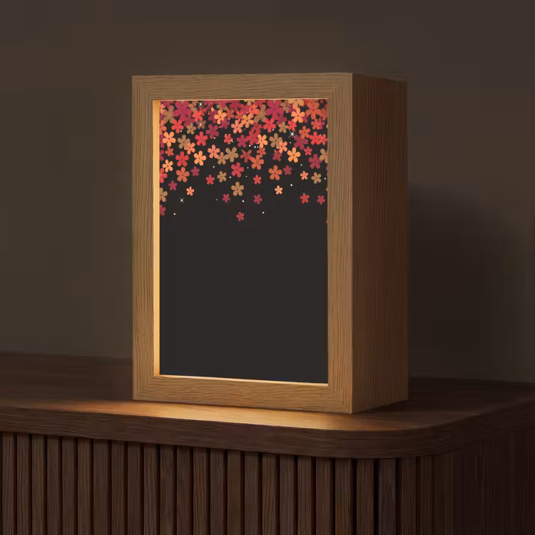 Gepersonaliseerde Lightbox - Bloemen - Abstract - Oranje — 1