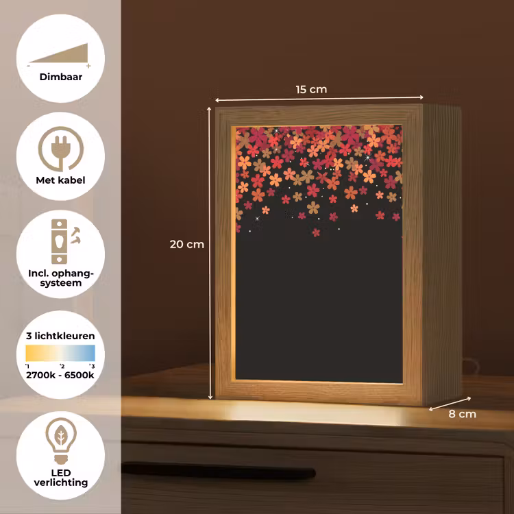 Gepersonaliseerde Lightbox - Bloemen - Abstract - Oranje — 7