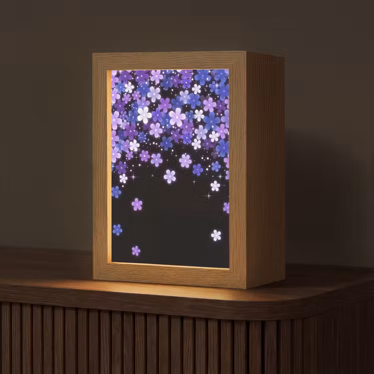 Gepersonaliseerde Lightbox - Bloemen - Paars - Modern — 1