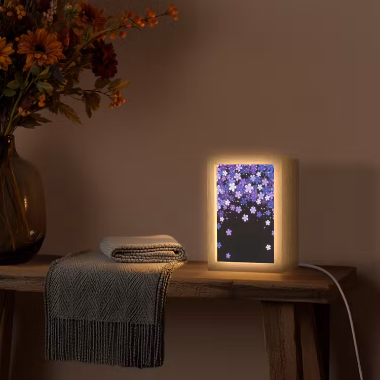 Gepersonaliseerde Lightbox - Bloemen - Paars - Modern — 3