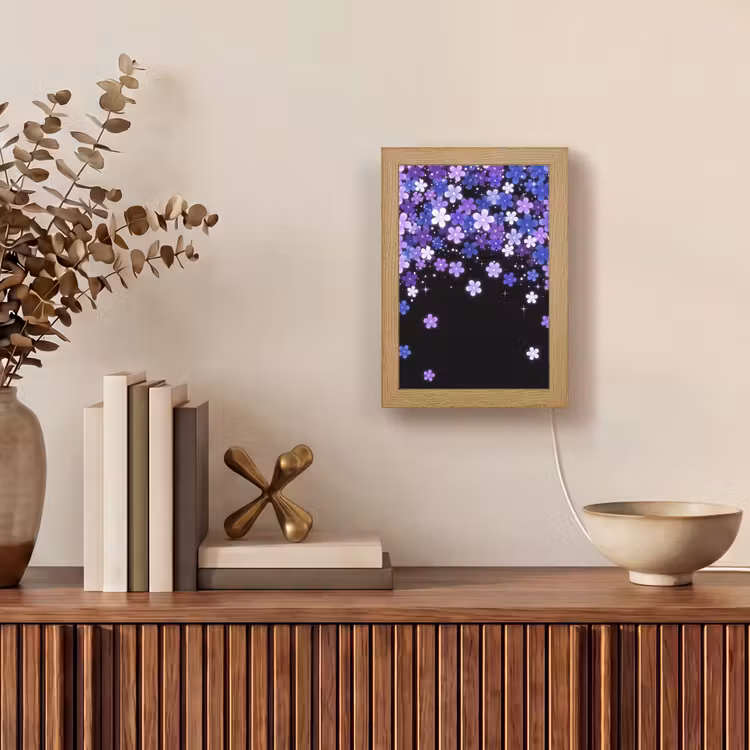 Gepersonaliseerde Lightbox - Bloemen - Paars - Modern — 4