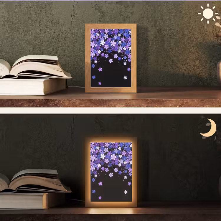 Gepersonaliseerde Lightbox - Bloemen - Paars - Modern — 5