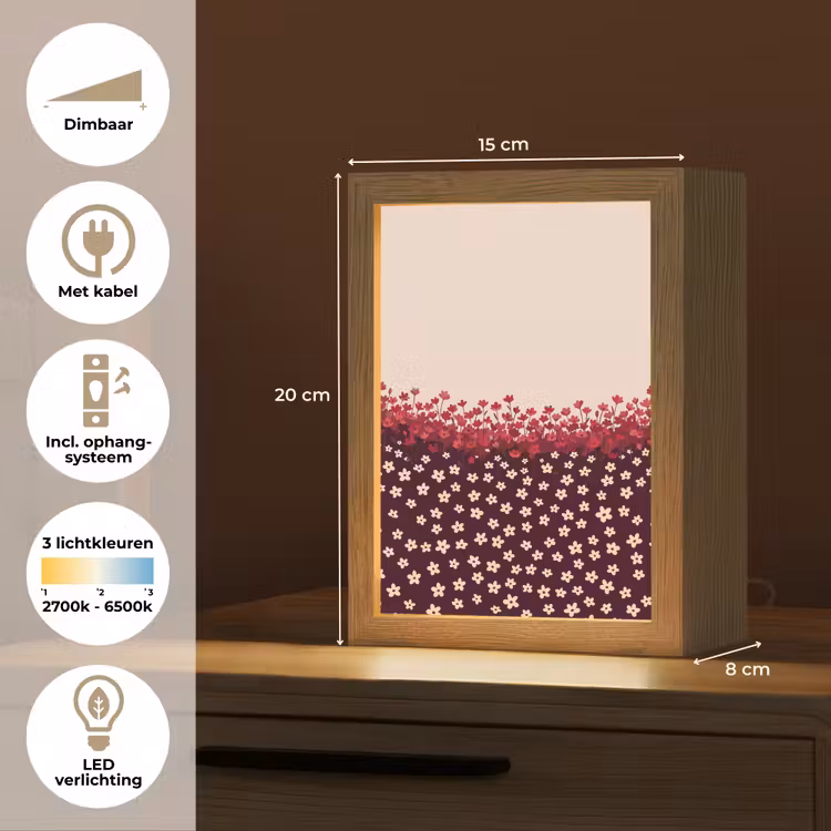 Gepersonaliseerde Lightbox - Bloemen - Rood - Natuur — 7