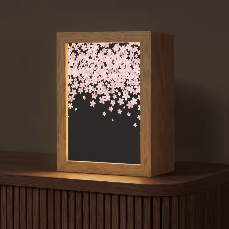 Gepersonaliseerde Lightbox - Roze bloemen - Natuur — 1