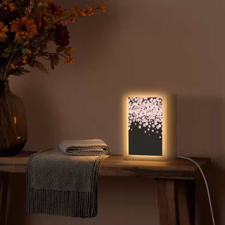 Gepersonaliseerde Lightbox - Roze bloemen - Natuur — 3