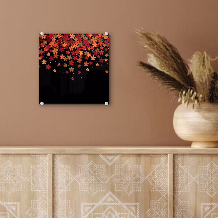 Glas schilderij - Bloemen - Abstract - Oranje — 6