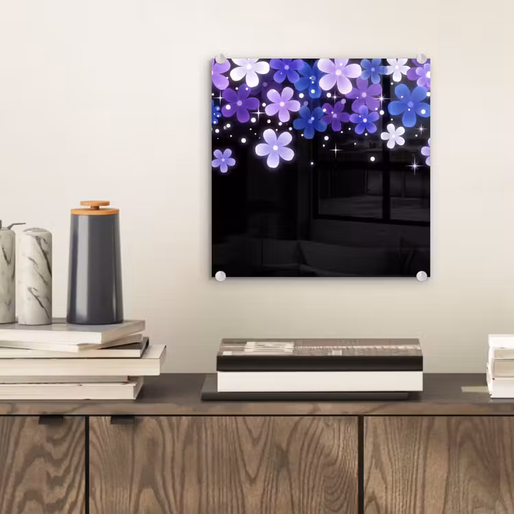 Glas schilderij - Bloemen - Paars - Modern — 2