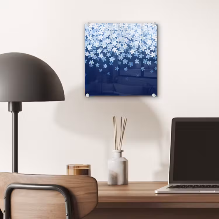 Glas schilderij - Bloemen - Vallend - Decoratief — 7