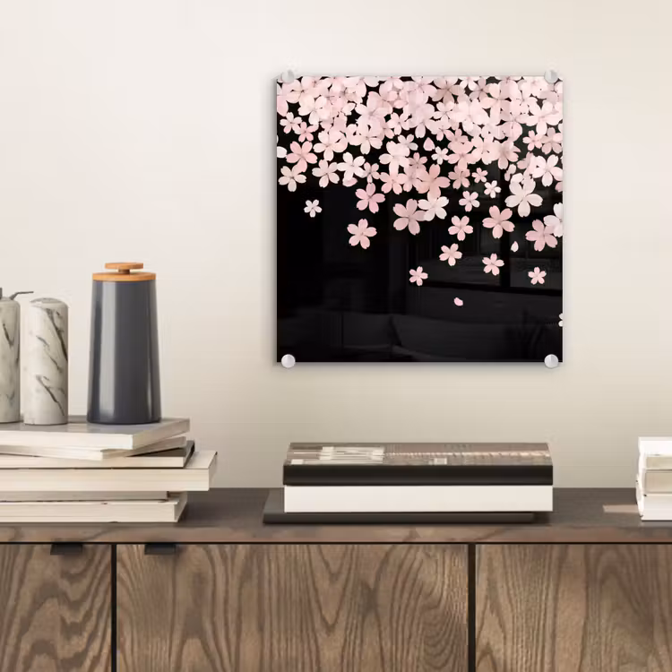 Glas schilderij - Roze bloemen - Natuur — 2