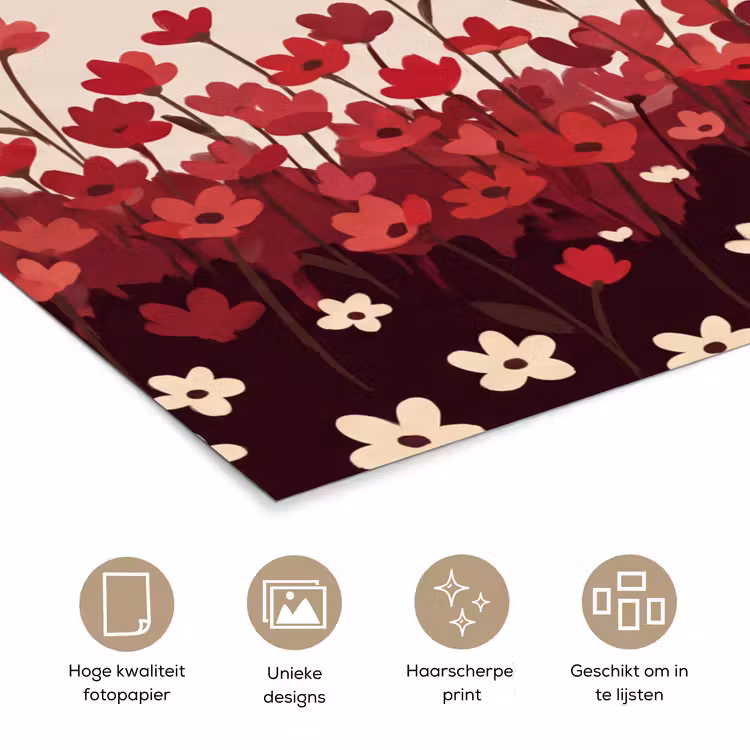 Poster - Bloemen - Rood - Natuur — 5