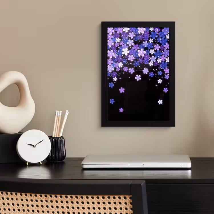 Poster met lijst - Bloemen - Paars - Modern — 2