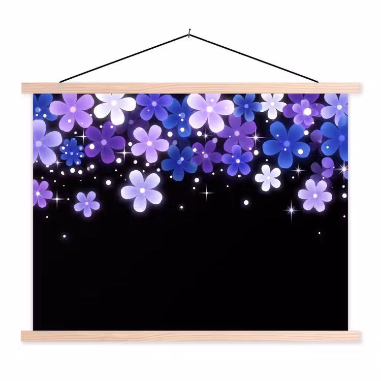 Schoolplaat - Bloemen - Paars - Modern — 1
