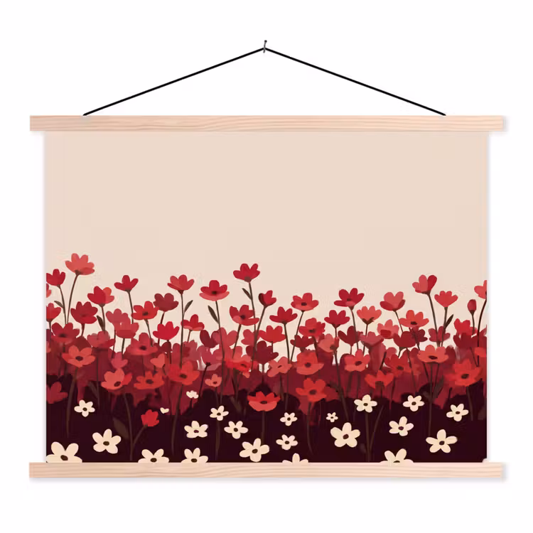 Schoolplaat - Bloemen - Rood - Natuur — 1
