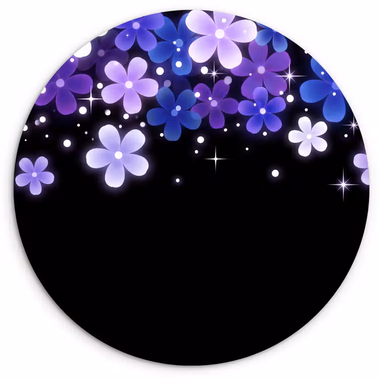 Wandcirkel - Glas - Bloemen - Paars - Modern — 1