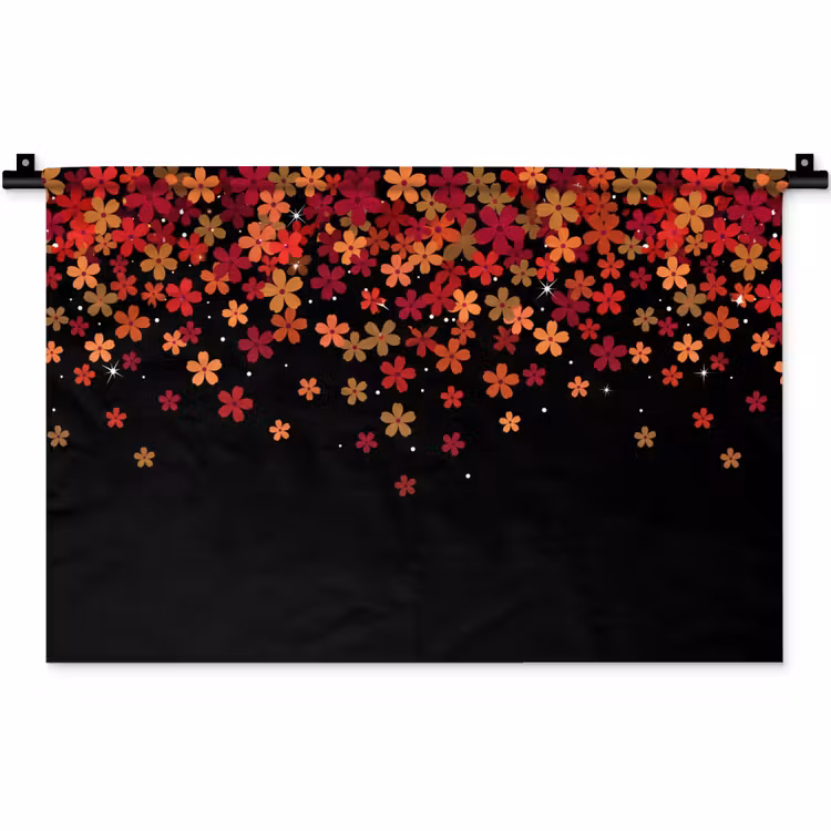 Wandkleed - Bloemen - Abstract - Oranje — 1