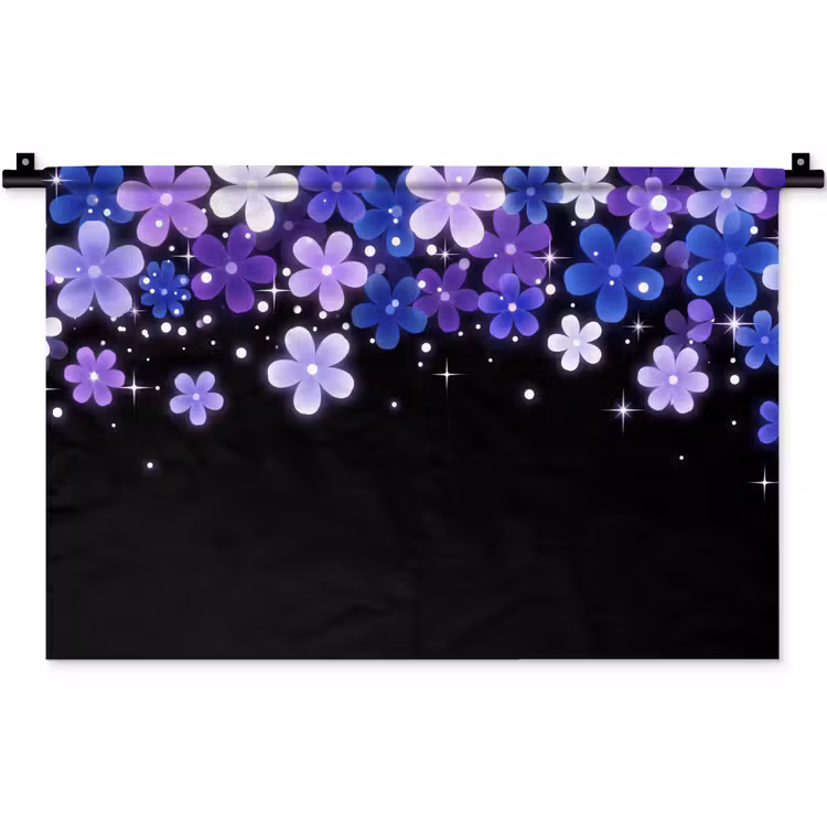 Wandkleed - Bloemen - Paars - Modern — 1