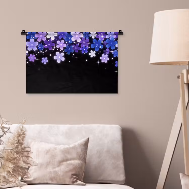 Wandkleed - Bloemen - Paars - Modern — 2