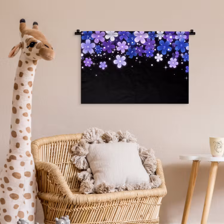 Wandkleed - Bloemen - Paars - Modern — 5