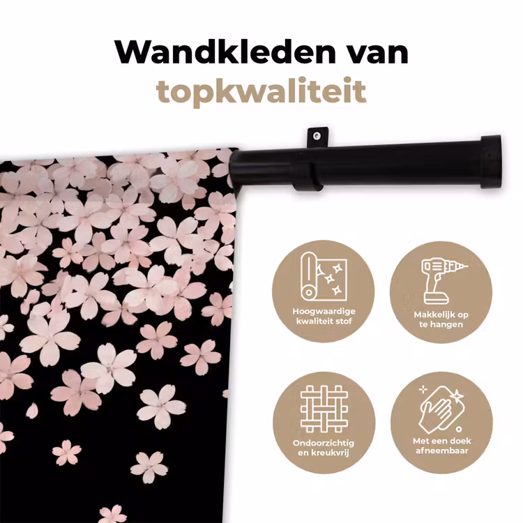 Wandkleed - Roze bloemen - Natuur — 3