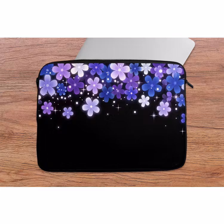 Laptophoes - Bloemen - Paars - Modern — 2