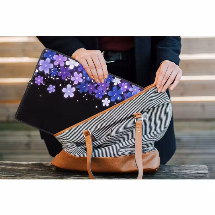 Laptophoes - Bloemen - Paars - Modern — 4