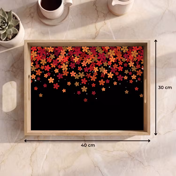 Dienblad - Bloemen - Abstract - Oranje — 9
