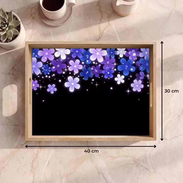Dienblad - Bloemen - Paars - Modern — 9