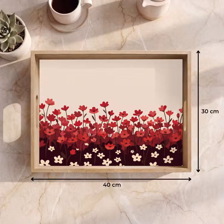 Dienblad - Bloemen - Rood - Natuur — 9