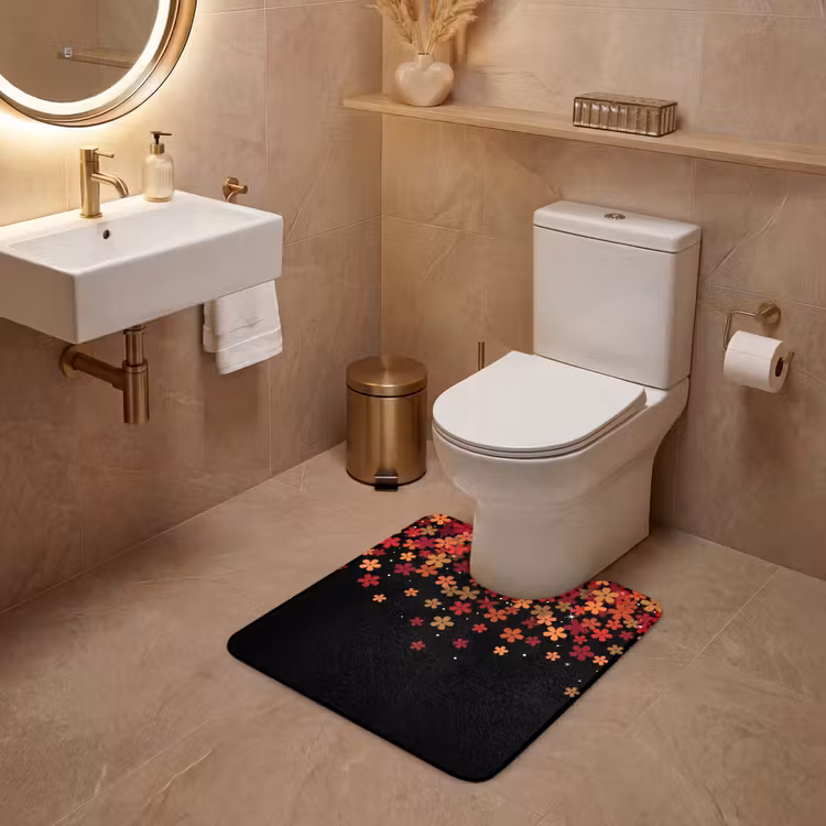 Wc Mat - Bloemen - Abstract - Oranje — 3