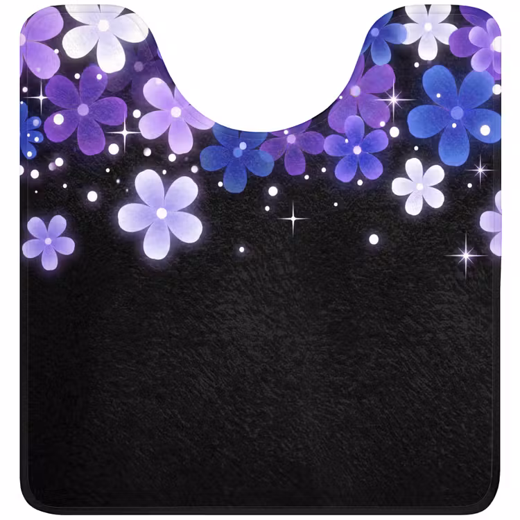 Wc Mat - Bloemen - Paars - Modern — 1