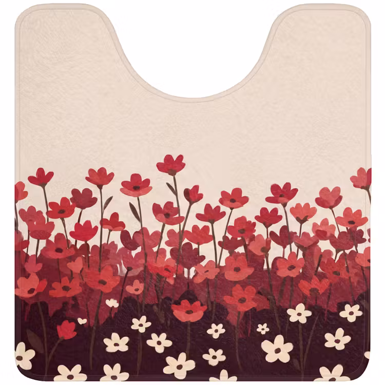 Wc Mat - Bloemen - Rood - Natuur — 1