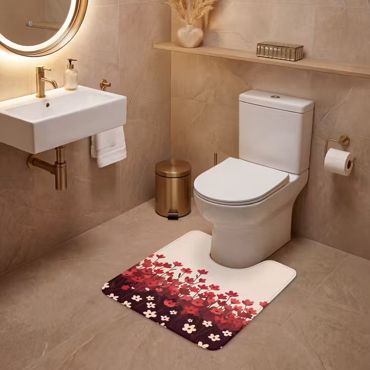 Wc Mat - Bloemen - Rood - Natuur — 3