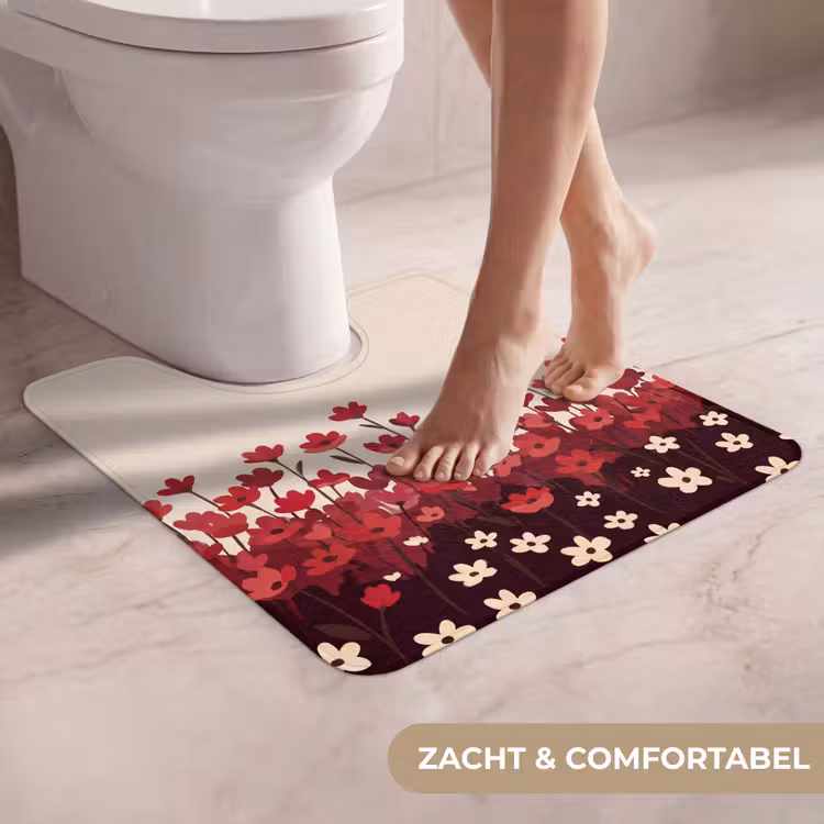 Wc Mat - Bloemen - Rood - Natuur — 5