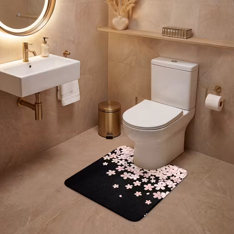 Wc Mat - Roze bloemen - Natuur — 3
