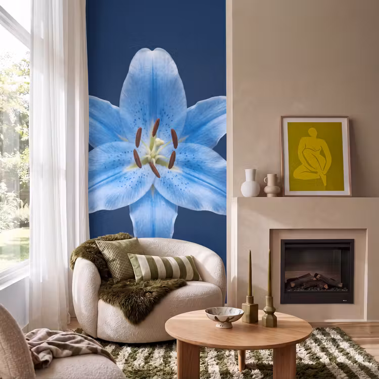 Behang - Blauwe lelie - Bloemen — 1