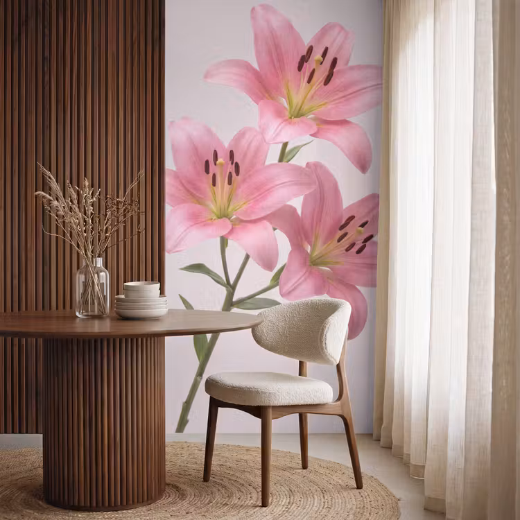 Behang - Bloemen - Zacht - Roze β 4