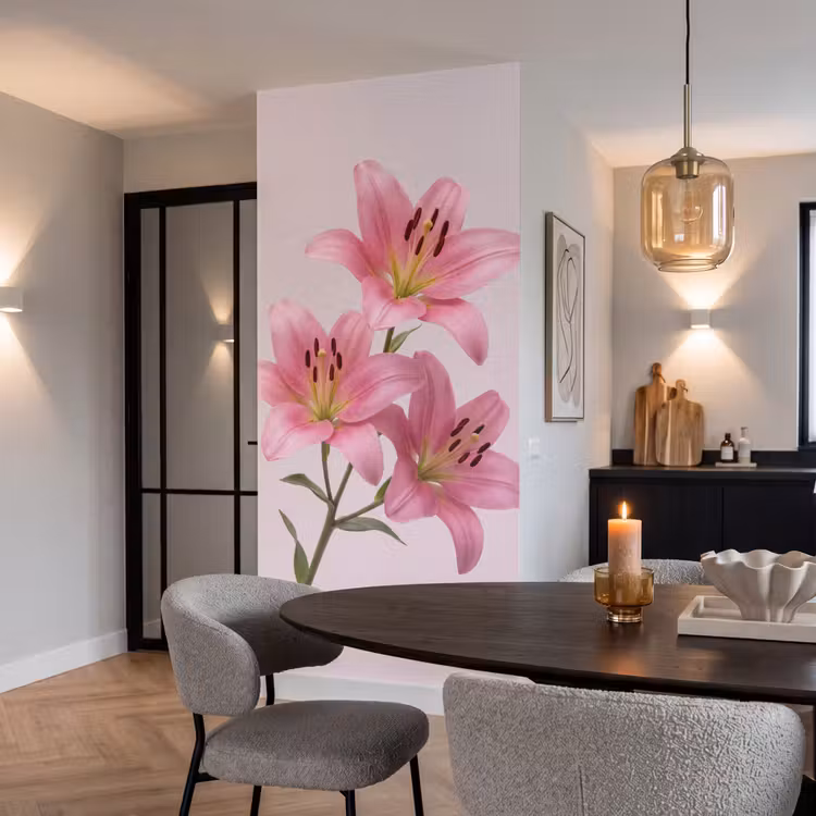 Behang - Bloemen - Zacht - Roze β 5