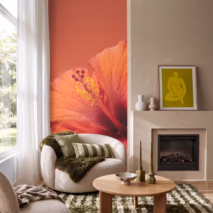 Behang - Bloemen - Oranje - Natuur — 1