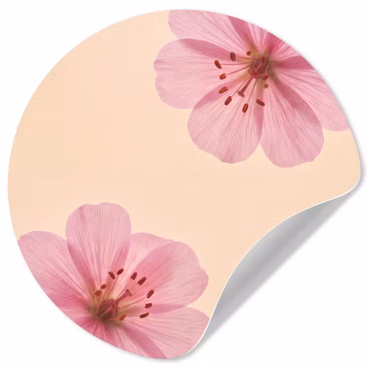 Behangcirkel - Bloemen - Flora - Pastel — 1
