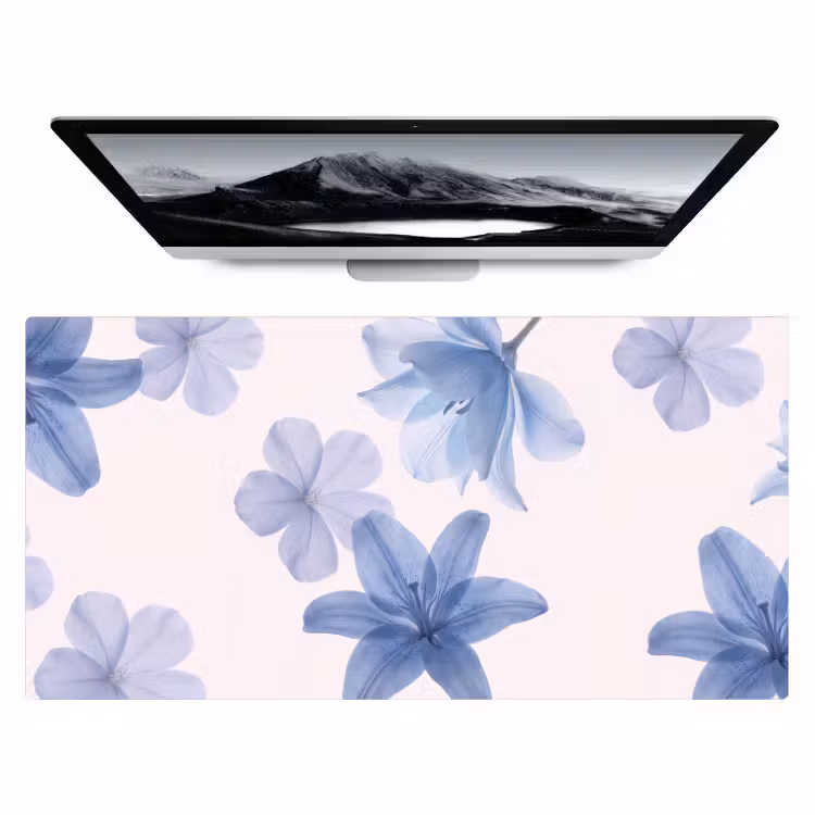 Bureau onderlegger - Bloemen - Transparant - Modern — 1