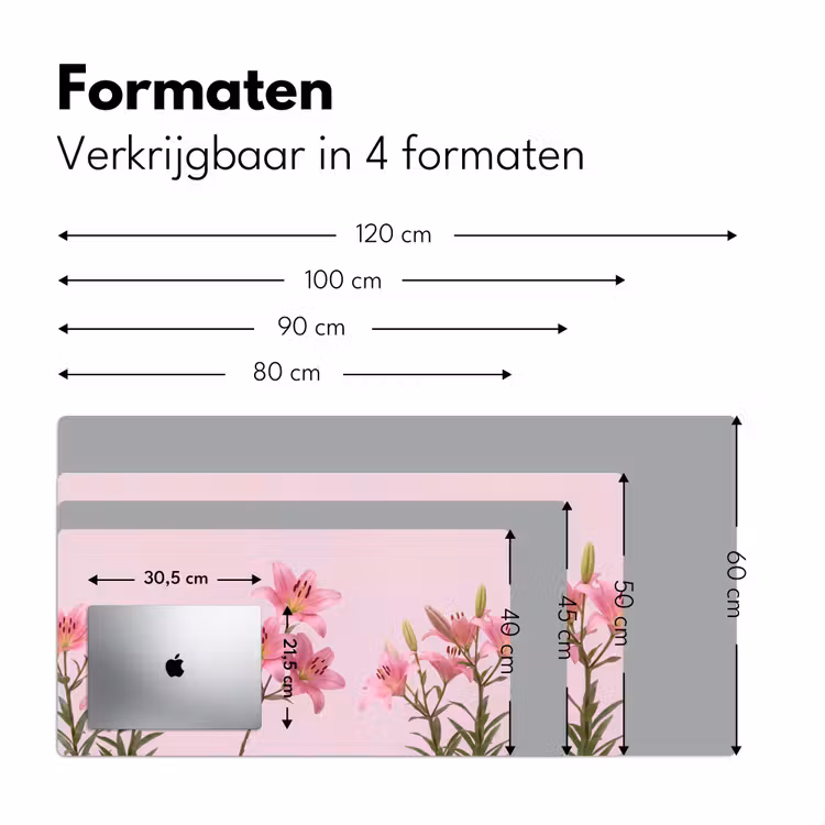Bureau onderlegger - Bloemen - Zacht - Roze — 8