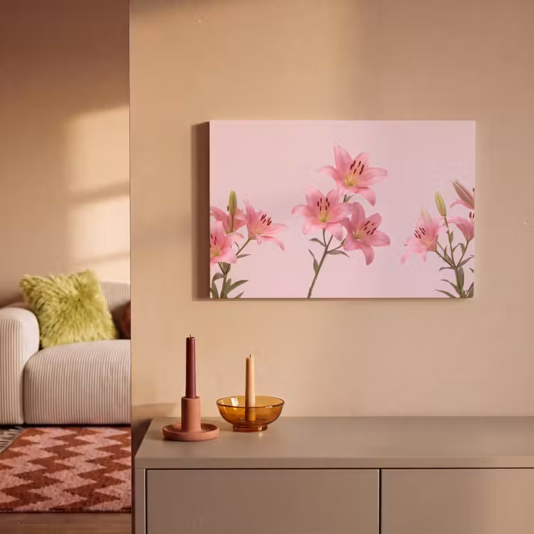 Canvas schilderij - Bloemen - Zacht - Roze — 2