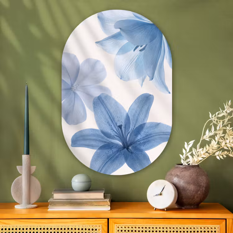 Muurovaal - Glas - Bloemen - Transparant - Modern — 2