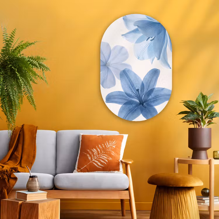 Muurovaal - Glas - Bloemen - Transparant - Modern — 3