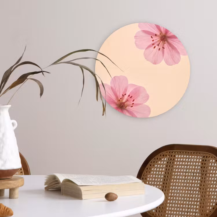 Muurcirkel - Bloemen - Flora - Pastel — 4