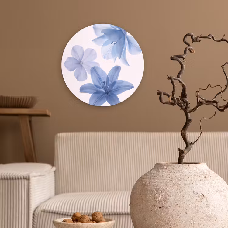 Muurcirkel - Bloemen - Transparant - Modern — 2