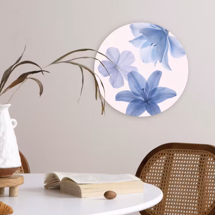 Muurcirkel - Bloemen - Transparant - Modern — 4